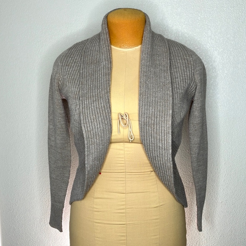 Taupe Knit Open Front Cardigan